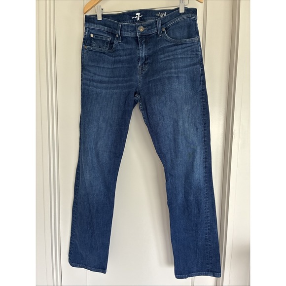 7 For All Mankind Other - 7 For All Mankind Standard Jeans Mens 34 Blue Straight Leg Zip Fly Seven Stretch